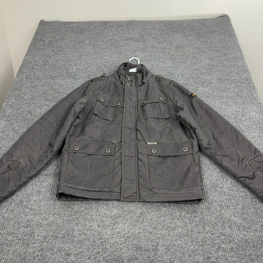 Projek Raw‎ Jacket Mens M Gray Field Utility Mock Neck Military Cargo Gorpcore